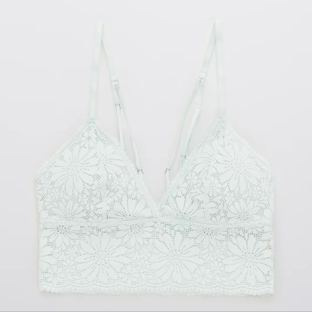 🫧AERIE LACE PADDED LONGLINE BRALETTE SIZE S - Picture 4 of 8
